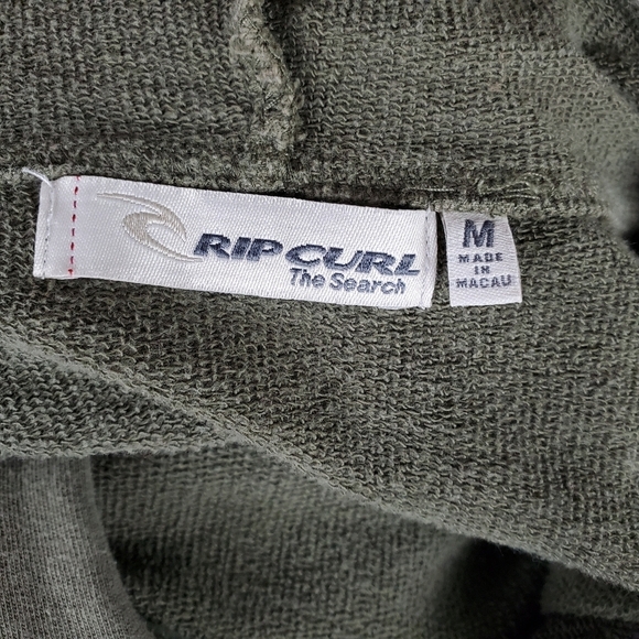 Rip Curl Hoodie Olive Embroidered Size Medium - Picture 2 of 14